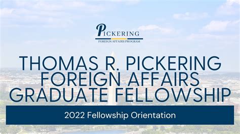 The Pickering program plans to award 30 fellowships. Benefit