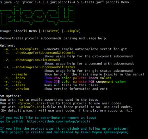 Picocli multiple commands.  Picocli-based applications can have command line TAB completion show...