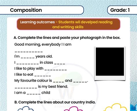 Picture composition for class 1.  Download free Looking for a free printable composi...