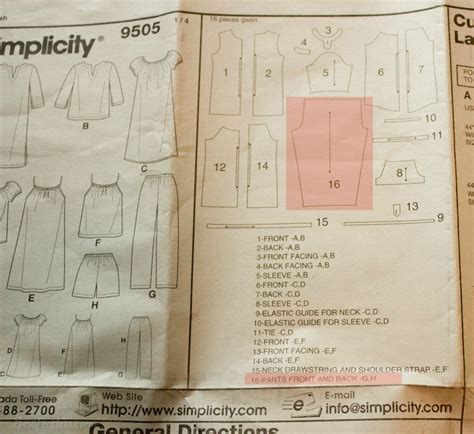 Picture of Pattern Pieces Click For Larger Printable