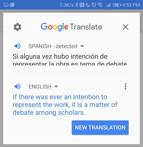 Pictures in spanish google translate. Step 2: Set up Google Translate. Tip: In version 6.10 and up, you can use a Dark theme in the Translate app. The first time you open Google Translate, you’ll be asked to choose your primary language and the language you translate most often. To pick from available languages, tap the Down arrow . To download both languages for offline use ... 