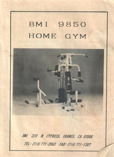 Pictures or manual of a bmi universal gym model 9850. - Denon avr 1913 avr 2113ci av receiver service manual.