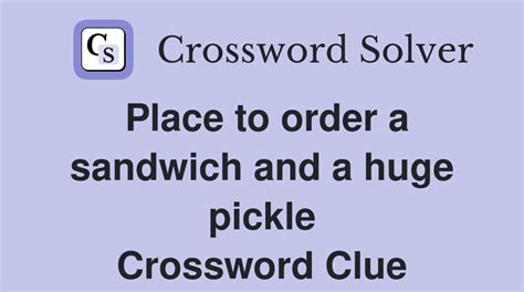 Piece of pickle Crossword Clue Wordplays.com