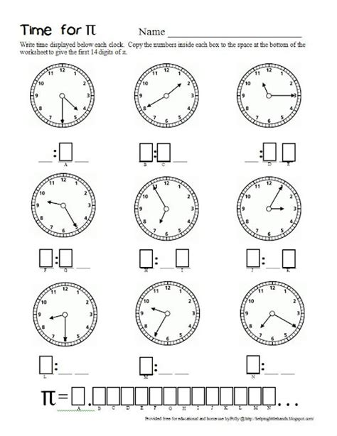 Pieces by Polly Time for Pi Second Grade Math Worksheet for PiDay