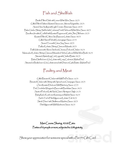 Pier 95 Dinner Menu 3-23