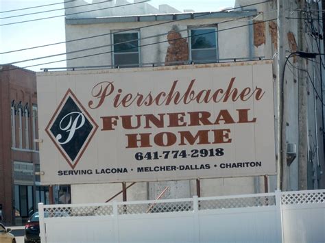 View upcoming funeral services, obituaries, and funeral flowers for Pierschbacher Funeral Homes - Chariton in Chariton, IA, US. Find contact information, view maps, and more.. 