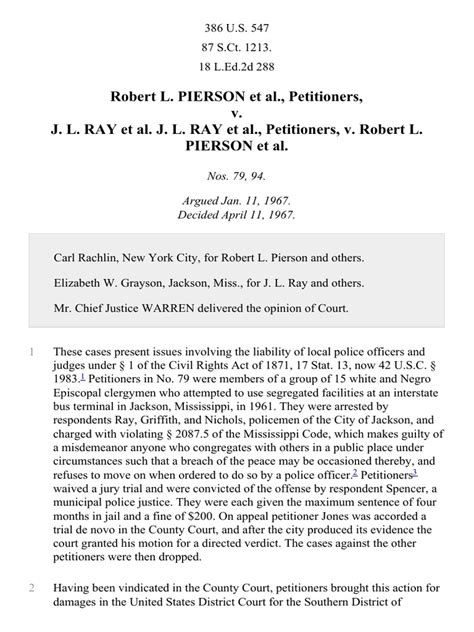 Pierson v ray u s supreme court transcript of record with supporting pleadings. - Bennett comprehensive mechanical test study guide.