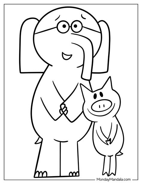 Piggie And Elephant Coloring Printables