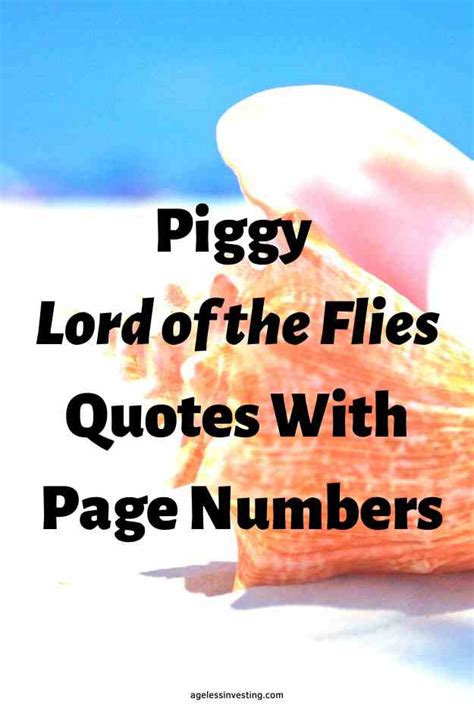 Piggy Lord Of The Flies Quotes - 767 Words Cram