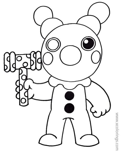 Piggy Roblox Coloring Pages Clown Coloring pages