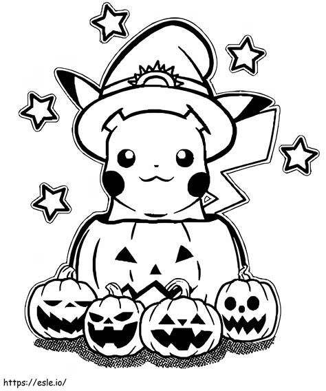 Pikachu Halloween Coloring Pages
