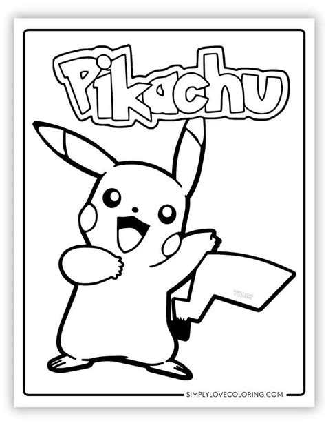 Pikachu PDF Coloring Book JPG Coloring Page Fun Adult Etsy