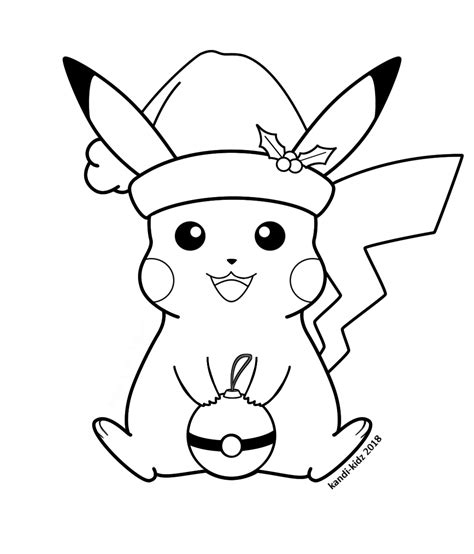 Pikachu Santa Coloring Page Coloring Pages
