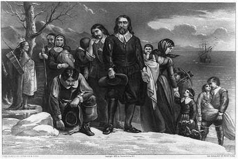 Bacon's Landing of the Pilgrims. Early Plymouth records refer to all passengers from the first four ships as "First Comers." These ships were the Mayflower (1620), the Fortune (1621), the Anne and the Little James (1623). The term "Pilgrim" was not generally used until the early 1800s. There is no single definition of "Pilgrim."