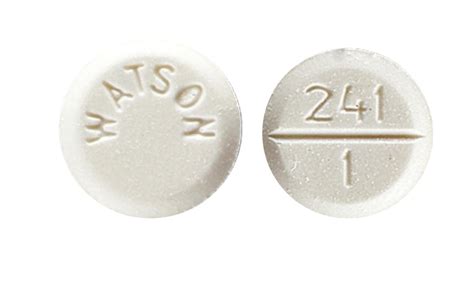 Pill 241 1 watson. 1 mg, round, white, imprinted with 241 1, WATSON. slide 12 of 35 < Prev Next > Lorazepam. slide 13 of 35, Lorazepam, ... a sleeping pill, a muscle relaxer, or ... 