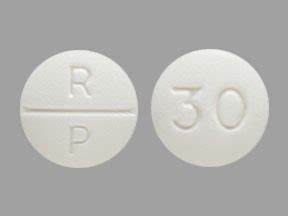 Pill 30 rp. Pill Imprint R P 15. This white elliptical / oval pill with imprint R P 15 on it has been identified as: Oxycodone 15 mg. This medicine is known as oxycodone. It is available as a prescription only medicine and is commonly used for Chronic Pain, Pain, Back Pain. 1 / 2. 