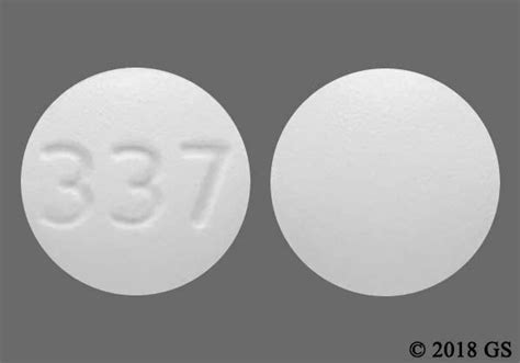 WHITE ROUND Pill with imprint 337 tablet for treatment of Autistic Disorder, Bipolar Disorder, Blood Coagulation Disorders, Coma, Depressive Disorder, Major, Liver …