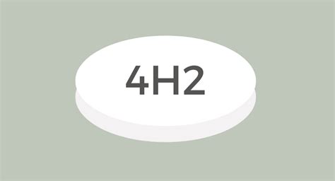Pill 4h2 oval. The white oval pill 4h2 is a very effective and potent medication for the treatment of allergic symptoms related to Asthma, Rhinitis and Utricaria. This includes symptoms such as: running nose watery eyes sneezing skin itching hives 4H2 Pill does not prevent hives or prevent/treat a serious allergic reaction (such as anaphylaxis). 