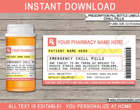 Pill Bottle Label Template