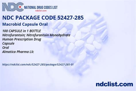 Pill Identifier Macrobid - NDC 52427-285 - NDCList.com