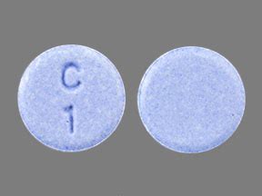 C 1 Pill - blue round, 8mm. Pill with impri