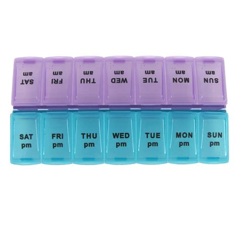 Pill containers walmart. Floral Pill Case Box, Pill Organizer 14 day Pill Holder Travel Pill Container and Medication Organizer, Travel Case - 4 Marked Compartments for each Day of the Week - Morn, Noon, Eve, Bed 84 4.2 out of 5 Stars. 84 reviews 