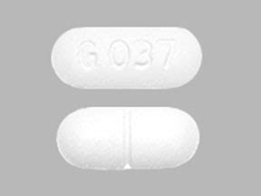 G 037 Pill - white capsule/oblong, 16mm Pill with imprint G 0