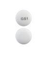 Pill Imprint GS1 This white round pill with imprint GS1 on it has been identified as: Bupropion 150 mg. This medicine is known as bupropion.. 