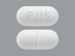 Color: white Shape: oblong Imprint: IP 115 . This medicine is a white, oblong, scored, tablet imprinted with "M365".. 