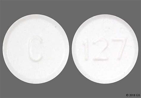 Further information. Always consult your healthcare provider to ensure the information displayed on this page applies to your personal circumstances. Pill with imprint T 1 2 7 is White, Round and has been identified as Chlorpheniramine Maleate and Phenylephrine Hydrochloride 4 mg / 10 mg. It is supplied by Time Cap Laboratories Inc.. 