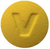 Pill with v on it. V 54 84 Pill - green round, 9mm. Pill with imprint V 54 84 is Green, Round and has been identified as Propranolol Hydrochloride 40 mg. It is supplied by Vintage Pharmaceuticals Inc. Propranolol is used in the treatment of Angina; Aortic Stenosis; Benign Essential Tremor; Migraine Prevention; Heart Attack and belongs to the drug classes group II ... 