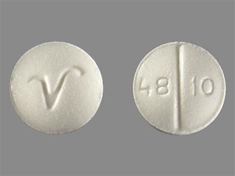Pill with v on it white. Enter the imprint code that appears on the pill. Example: L484 Select the the pill color (optional). Select the shape (optional). Alternatively, search by drug name or NDC code using the fields above.; Tip: Search for the imprint first, then refine by color and/or shape if you have too many results. 