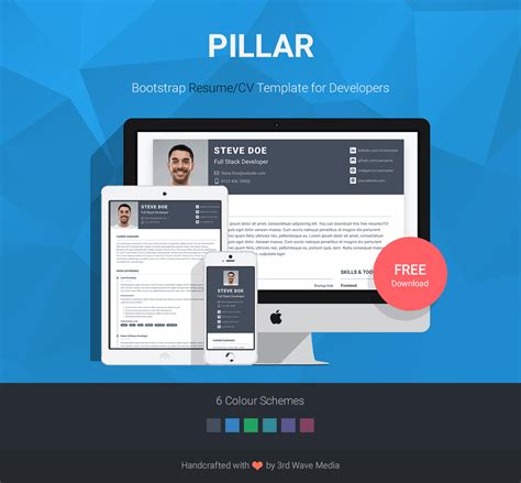 Pillar Free Bootstrap 5 Resume Cv Template For Developers Ux Bootstrap