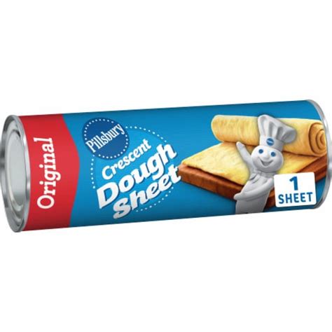 Pillsbury dough sheet. Keep dough refrigerated.Do not freeze or microwave unbaked Poppin' Fresh™ dough.Do not eat raw crescent dough.Heat oven to 375 degrees F (or 350 degrees F for dark or … 