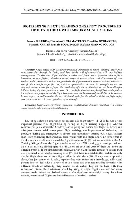 Pilot Training for Abnormal Procedures