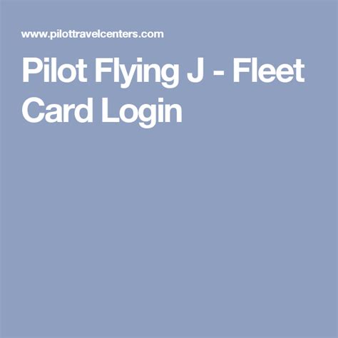 Pilot fleet card login. Things To Know About Pilot fleet card login. 