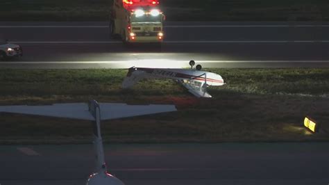 Pilot injured when small aircraft overturns at Van Nuys Airport 
