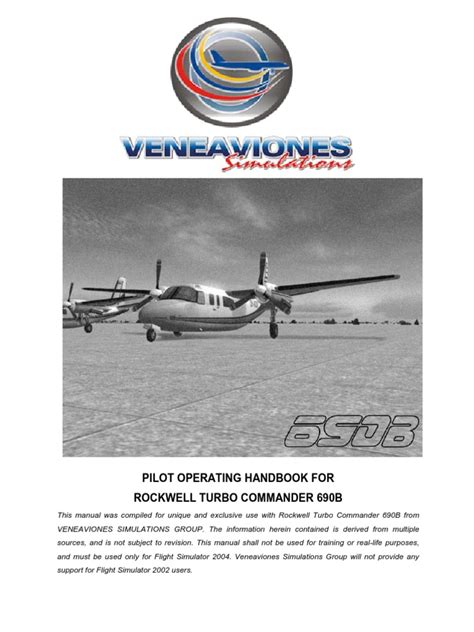 Pilot operating handbook for rockwell turbo commander 690b. - Manual de eu 3000 en espanol.