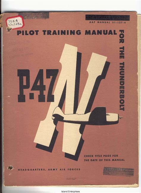 Pilot training manual for the thunderbolt p 47n. - Eva and value based management a practical guide to implementation.