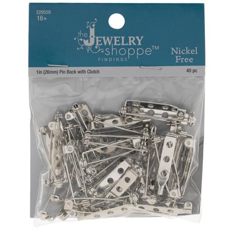 Pin Backs With Safety Clutches - 26mm Hobby Lobby 229559