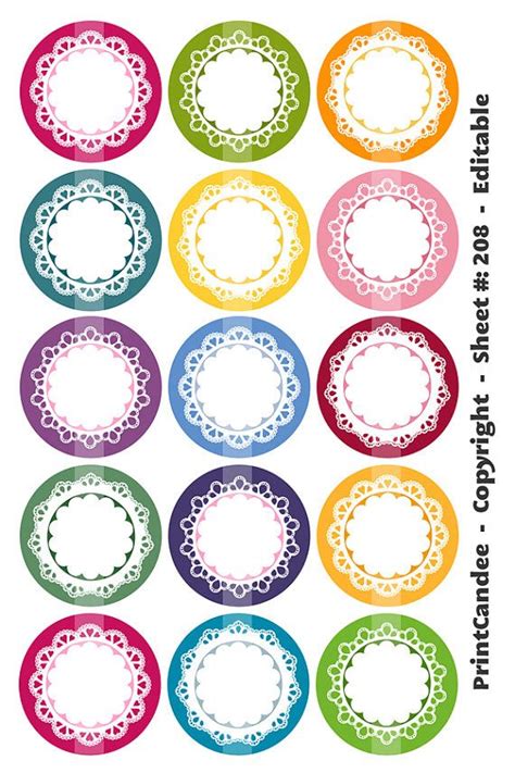 Pin By Cat Vas On Canvas In 2021 Circle Labels Circle Template Bottle Cap Images