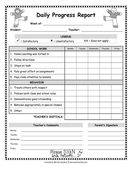 Pin Teacher Printable Forms Student Progress Reports on Pinterest Progress report template