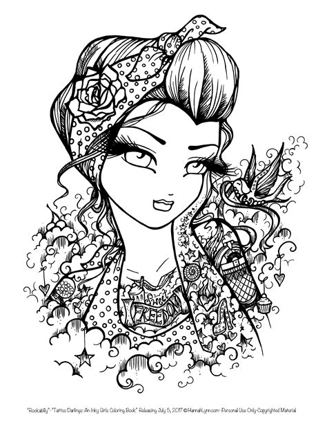 Pin Up Girl Coloring Pages