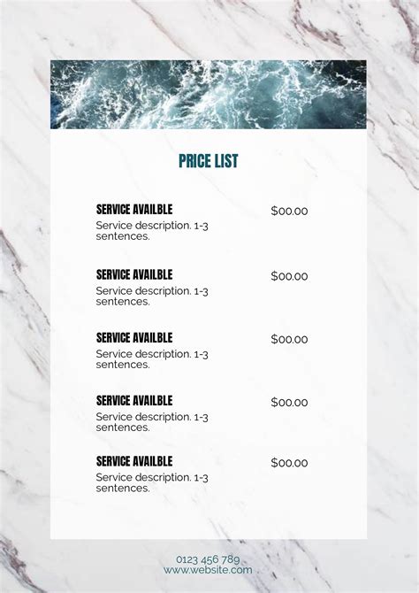 Pin by Aya on Artistic Perspective Price list template, Price list