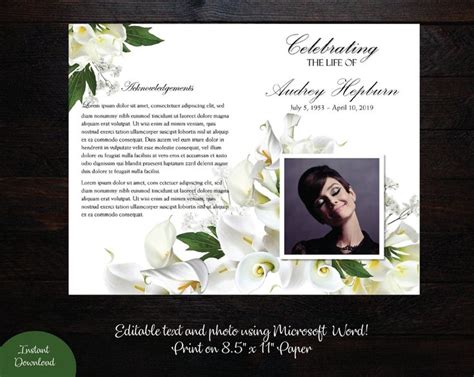 Pin by PrettyDigiStudios on Funeral planning in 2021 Funeral program