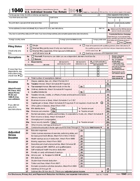 Pin on 2015 IRS 1040 Form