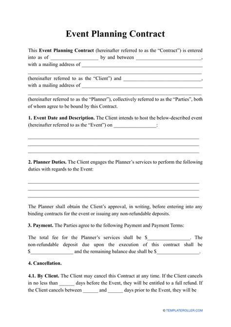 Pin on Event planning contract