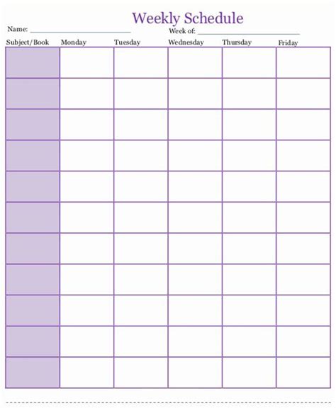 Pin on Example Schedule Template Design