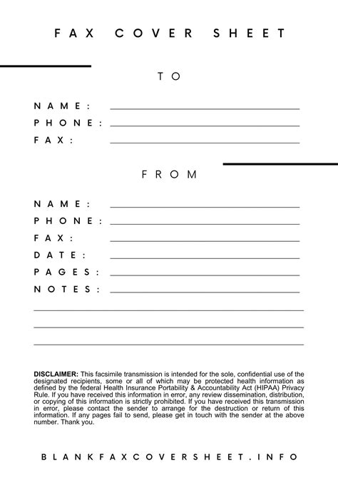 Pin on Fax Cover Sheet