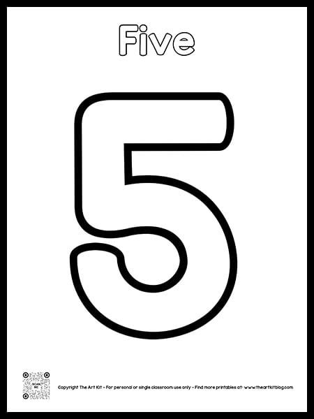 Pin on Number 5 Coloring Pages